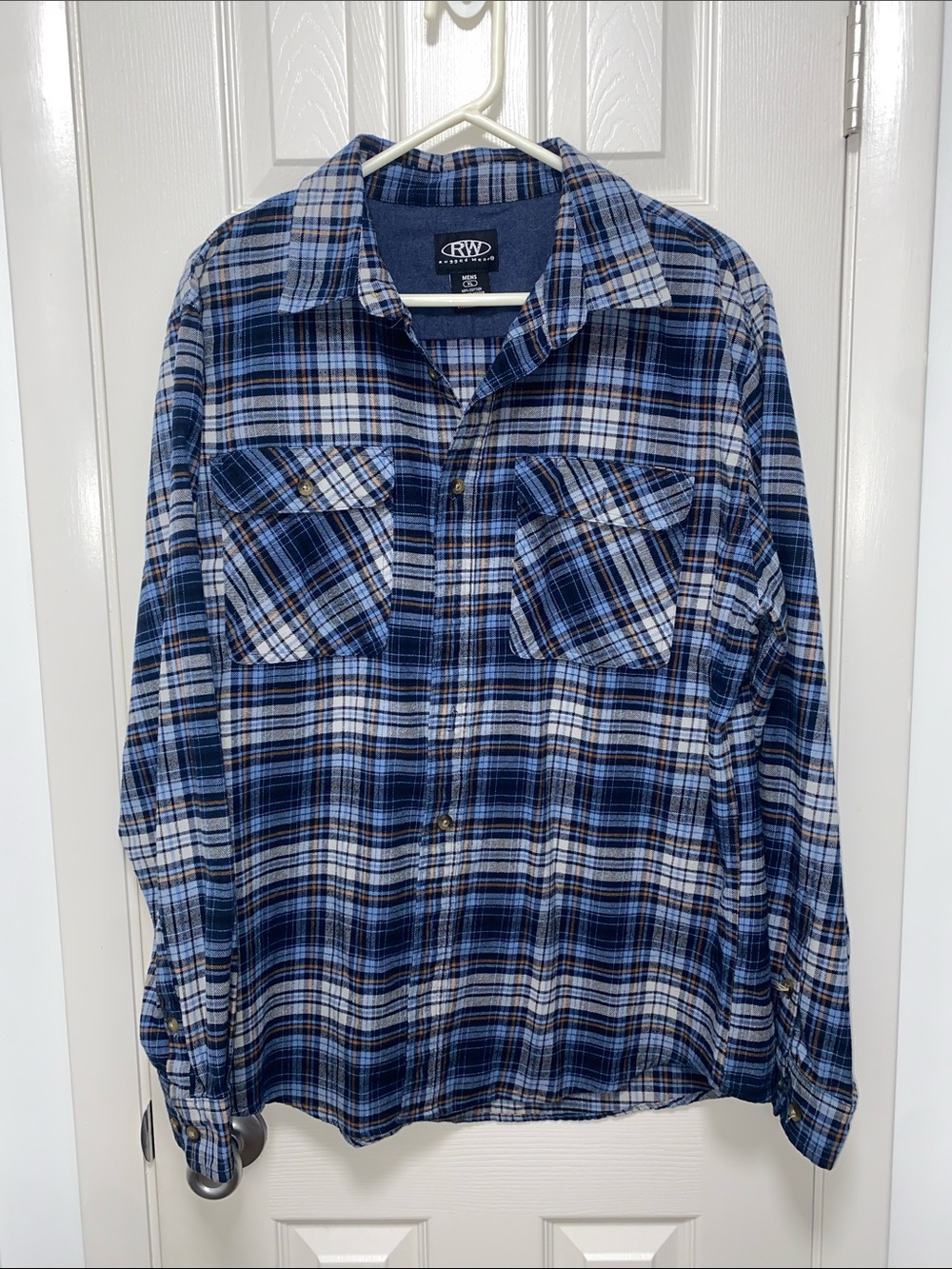 Rugged Wear Blue Plaid Button-Up Shirt